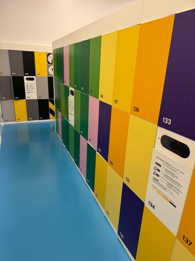 Lockers at Lego House in Billund, Denmark